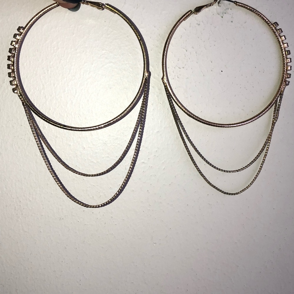Golden, Jeweled Earrings